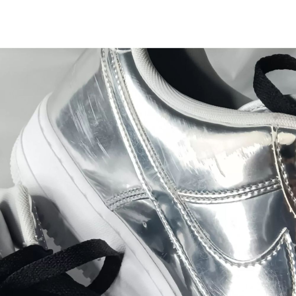 Nike Air Force 1 Low Metallic Chrome Womens Size 13.5 Shoes CQ6566-001 Silver - Picture 14 of 14